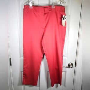 St. John's Bay Coral Stretch Zip Button Pocket Ankle Pants S 14P NWT